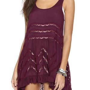 Free people burgundy slip dress Size M
